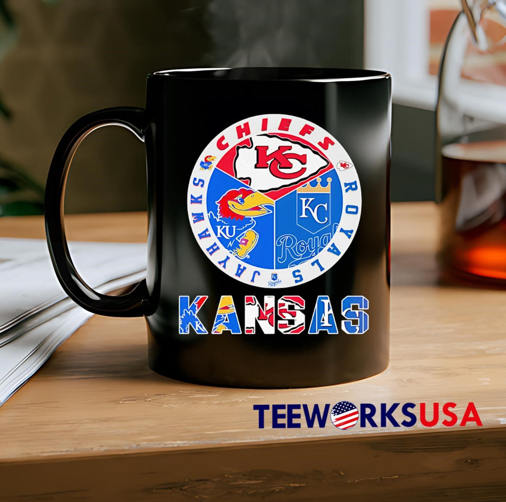 Kansas Jayhawks Chiefs Royals logo - Adult & Kids T-Shirts, Sweatshirts & Hoodies apparel design preview 2