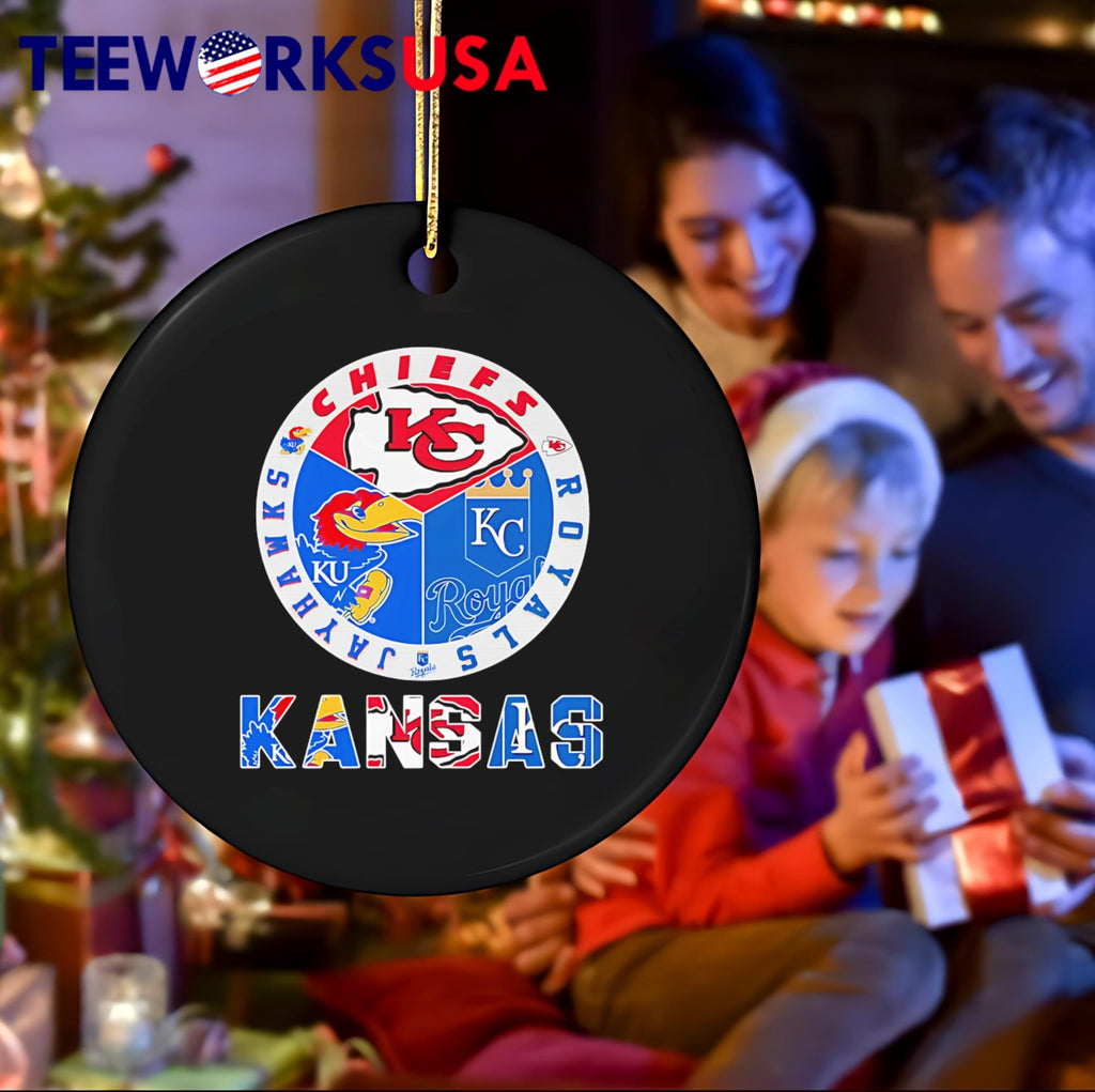Kansas Jayhawks Chiefs Royals logo - Adult & Kids T-Shirts, Sweatshirts & Hoodies apparel design preview 4