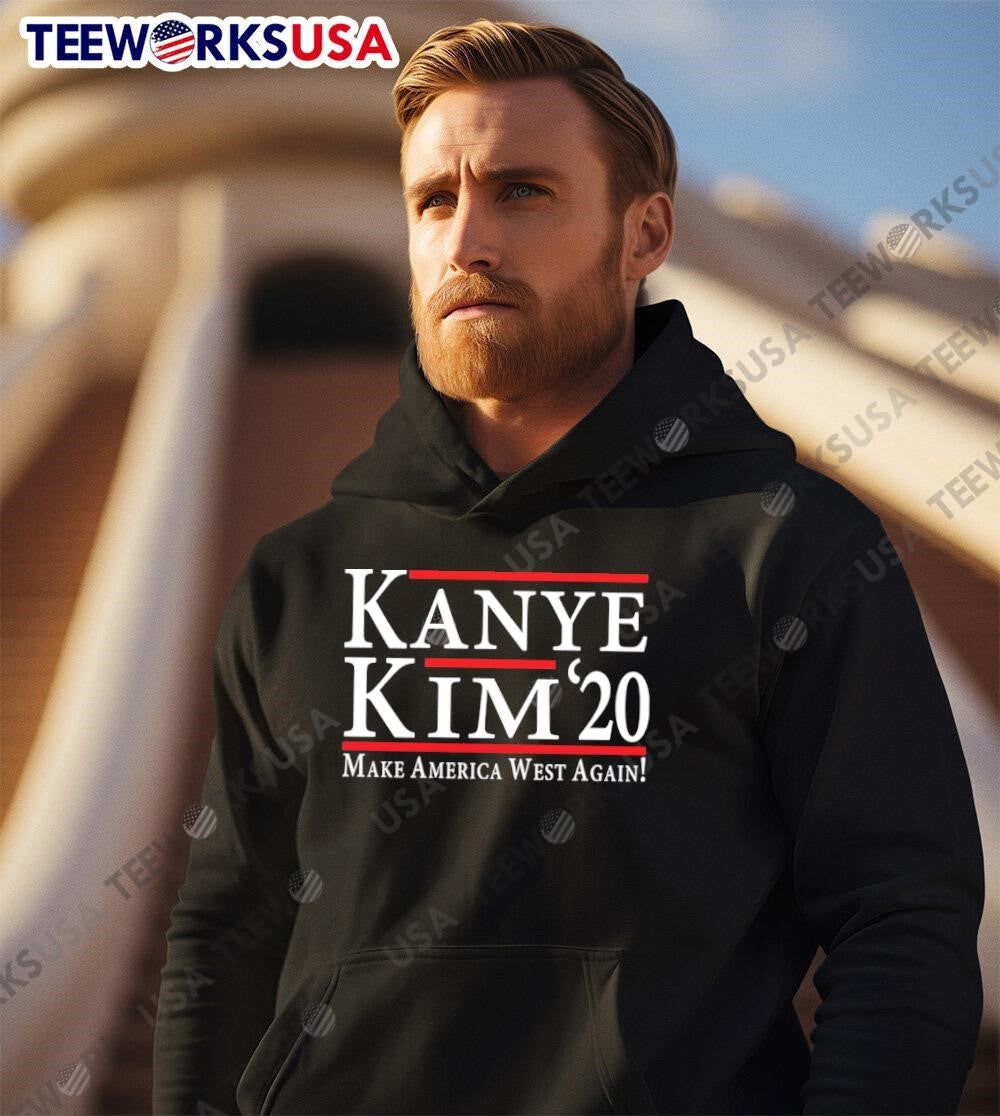 Kanye Kim 2020 make America west Again - Adult & Kids T-Shirts, Sweatshirts & Hoodies apparel design preview 2