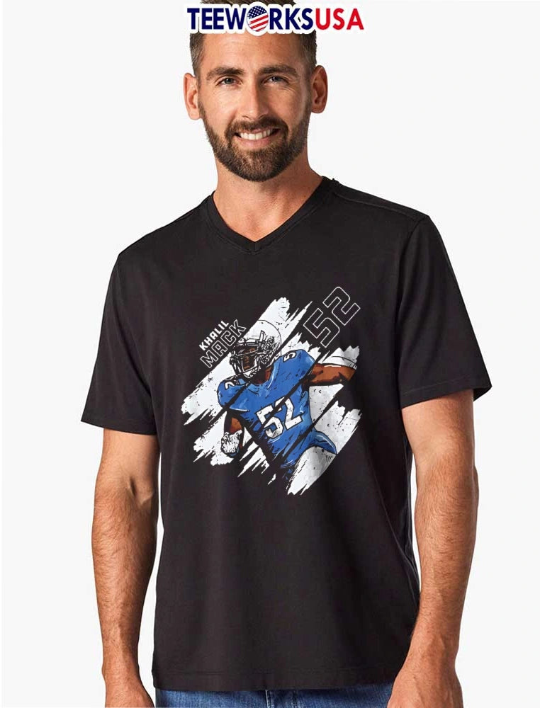 Khalil Mack 52 Running Football Player Paint Splatter - Adult & Kids T-Shirts, Sweatshirts & Hoodies apparel design preview 8