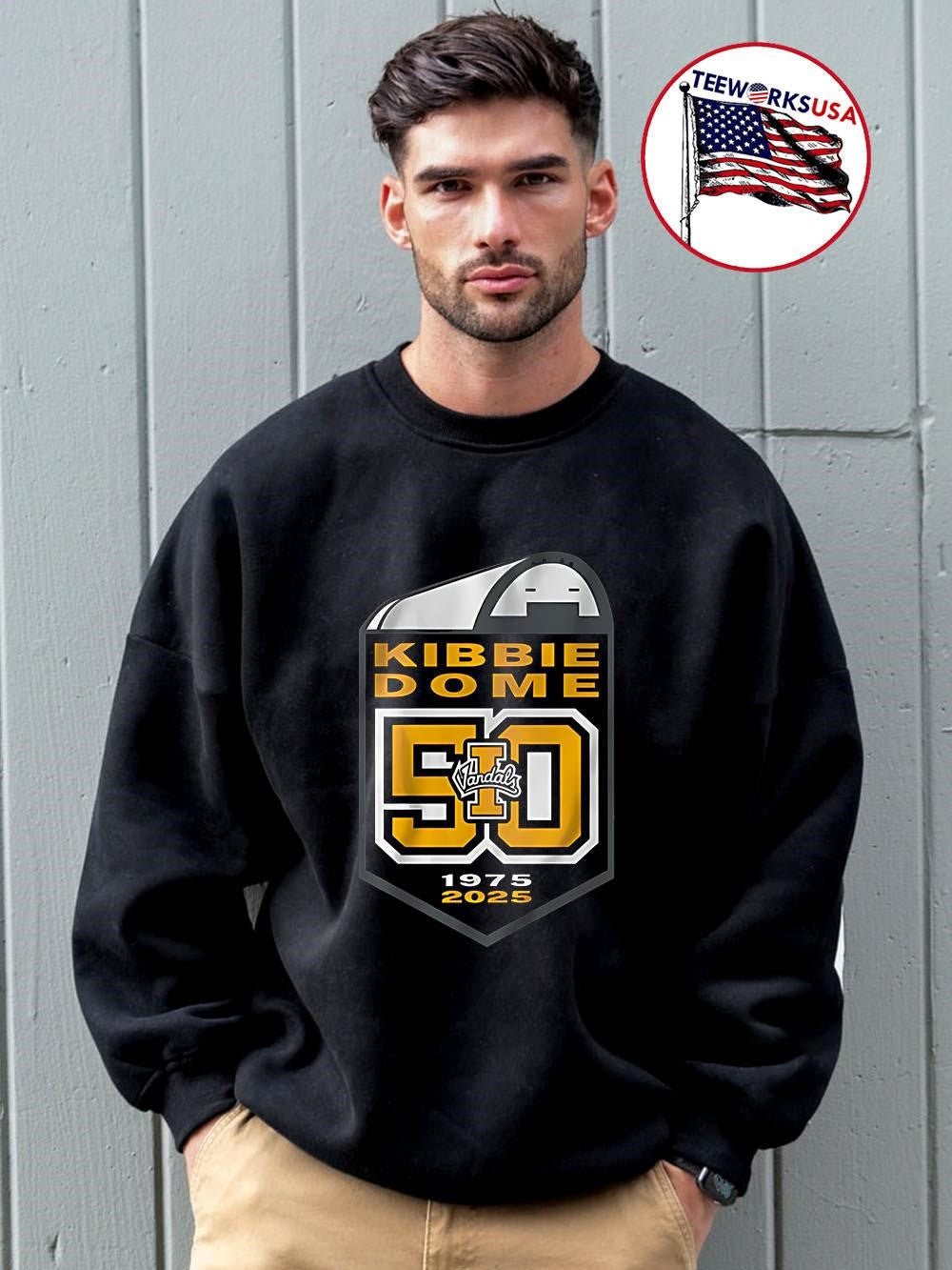 Kibbie Dome 50 Vandals 1975-2025 Idaho College - Adult & Kids T-Shirts, Sweatshirts & Hoodies apparel design preview 3