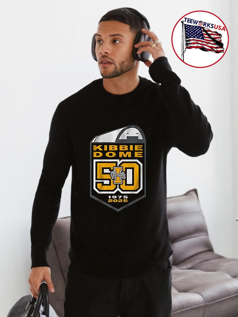 Kibbie Dome 50 Vandals 1975-2025 Idaho College - Adult & Kids T-Shirts, Sweatshirts & Hoodies apparel design preview 4