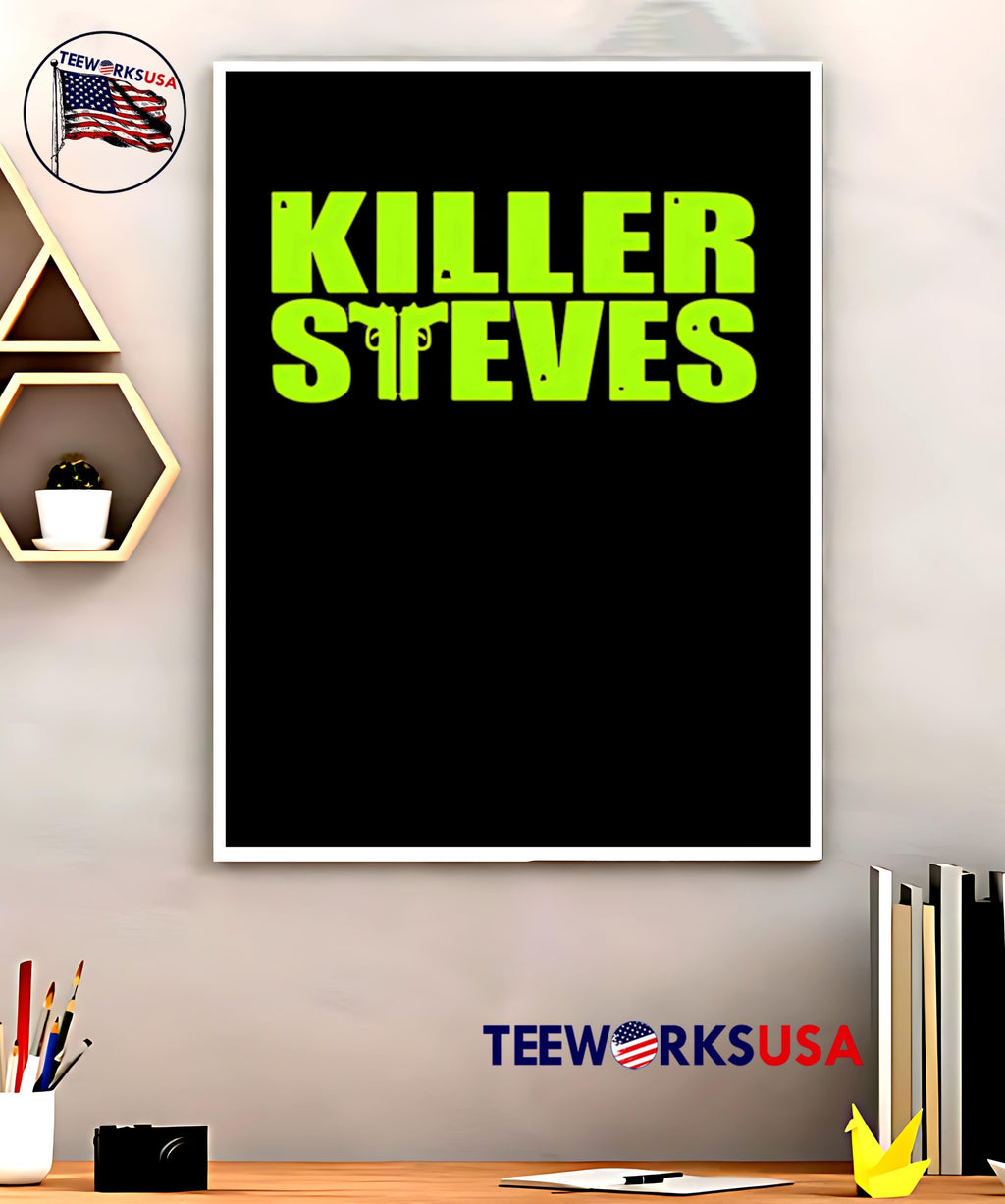 Killer Steves Gun Logo Neon Green - Adult & Kids T-Shirts, Sweatshirts & Hoodies apparel design preview 5