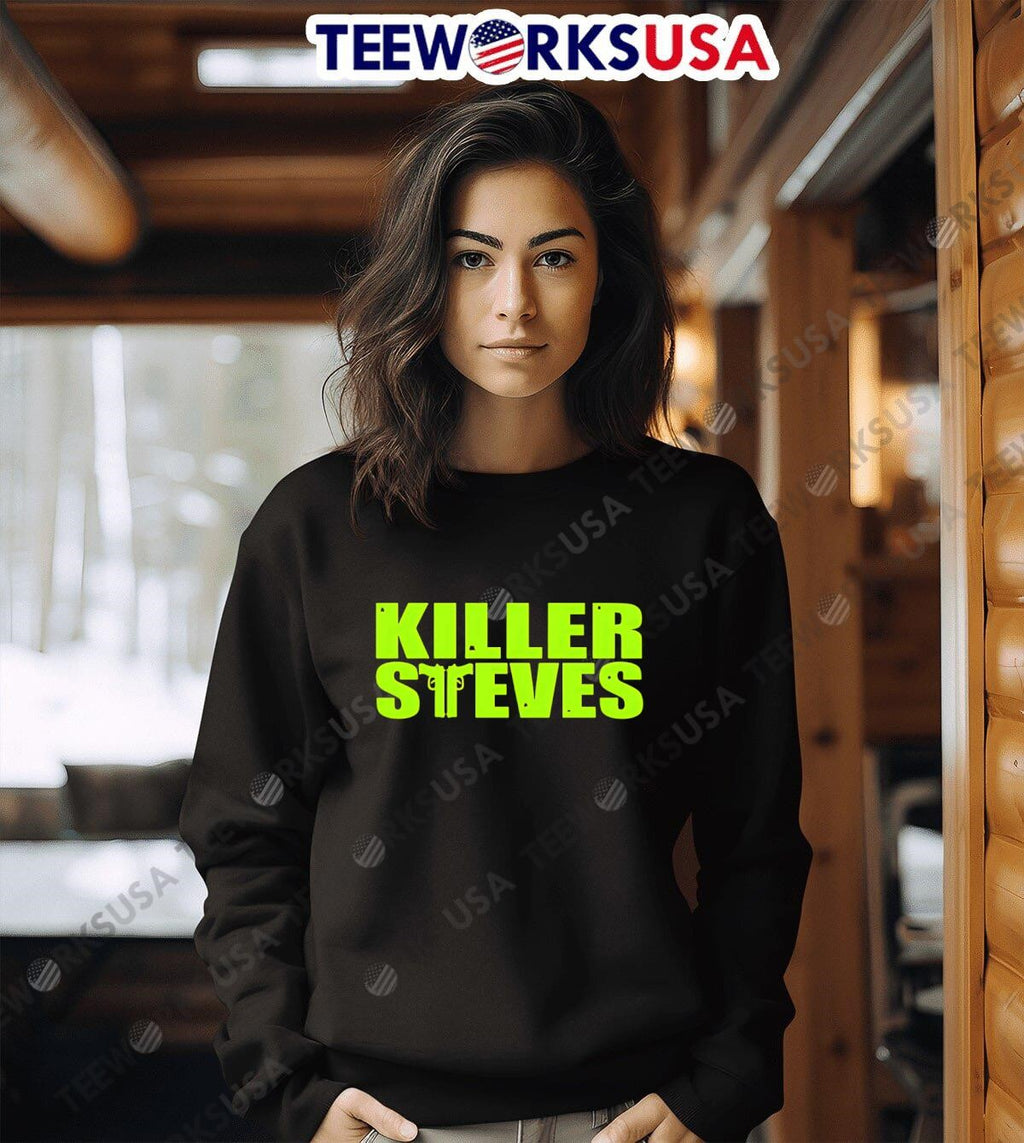 Killer Steves Gun Logo Neon Green - Adult & Kids T-Shirts, Sweatshirts & Hoodies apparel design preview 6