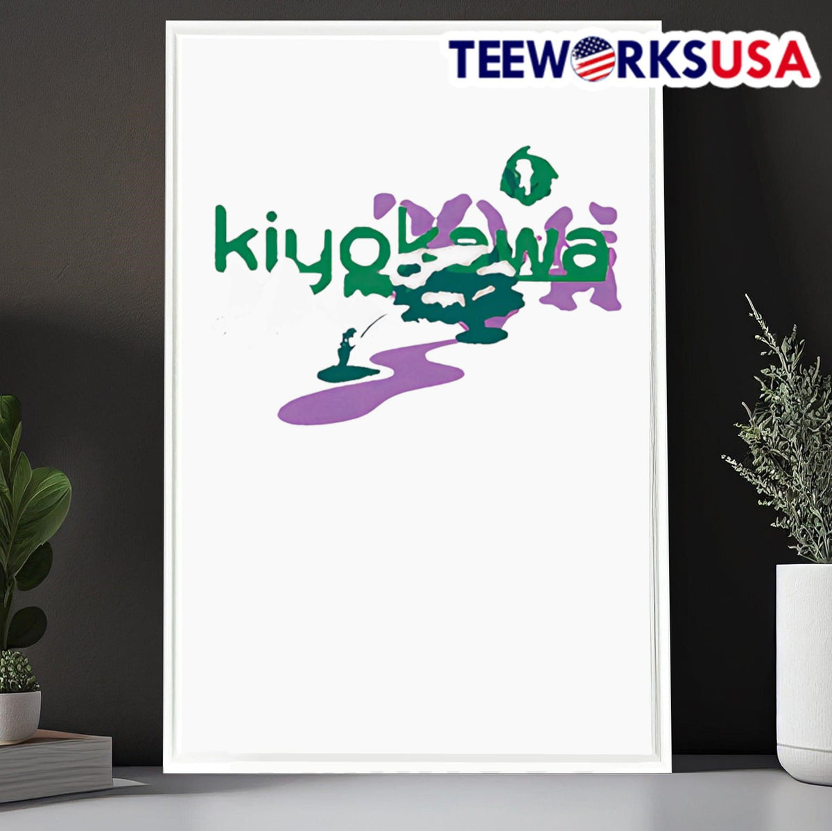 Kiyokawa green on light purple - Adult & Kids T-Shirts, Sweatshirts & Hoodies apparel design preview 6