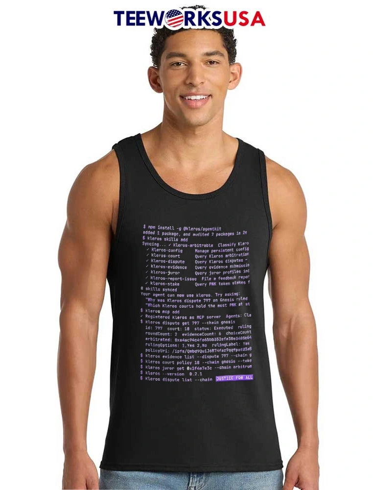 Kleros Justice For All Terminal Command Line Code - Adult & Kids T-Shirts, Sweatshirts & Hoodies apparel design preview 6