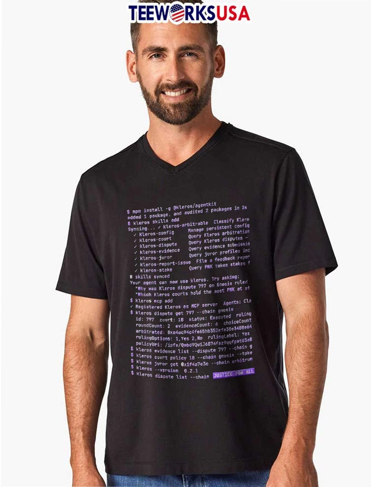 Kleros Justice For All Terminal Command Line Code - Adult & Kids T-Shirts, Sweatshirts & Hoodies apparel design preview 8