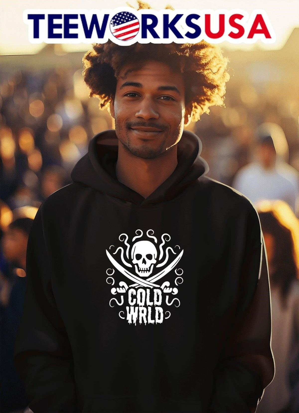 Korey Steed Cold Wrld skull - Adult & Kids T-Shirts, Sweatshirts & Hoodies apparel design preview 2
