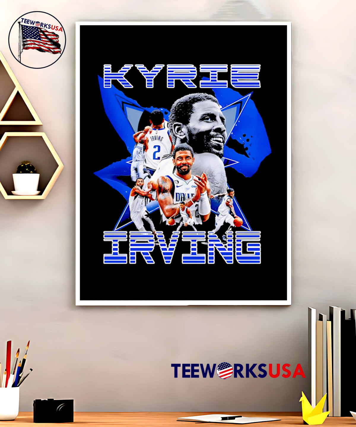 Kyrie Irving Dallas Mavericks star retro - Adult & Kids T-Shirts, Sweatshirts & Hoodies apparel design preview 5