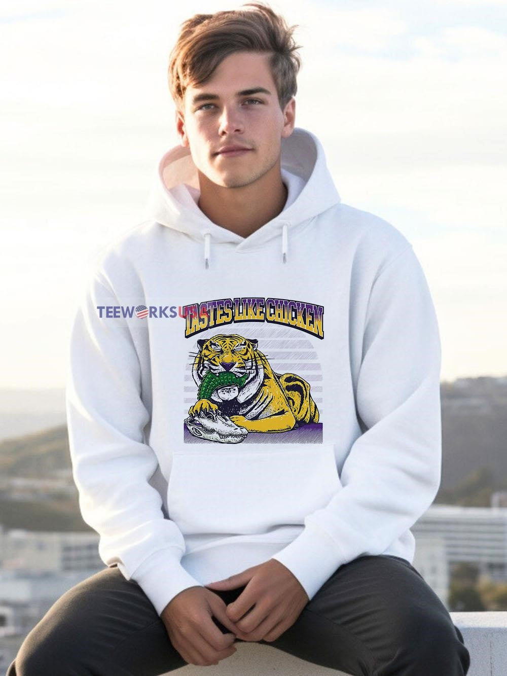 LSU Tigers Tastes Like Chicken - Adult & Kids T-Shirts, Sweatshirts & Hoodies apparel design preview 2