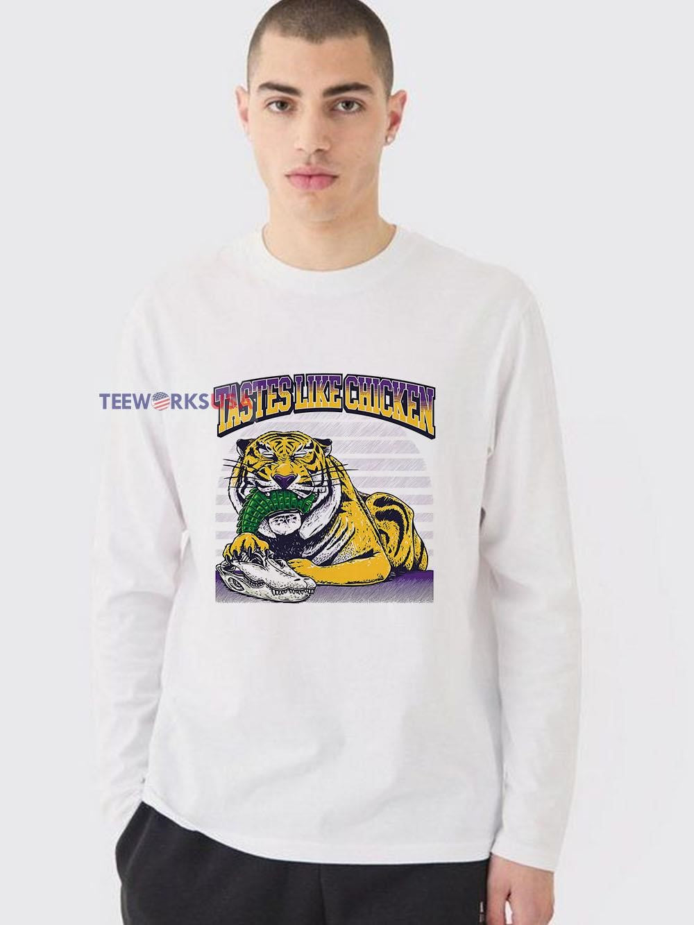LSU Tigers Tastes Like Chicken - Adult & Kids T-Shirts, Sweatshirts & Hoodies apparel design preview 3