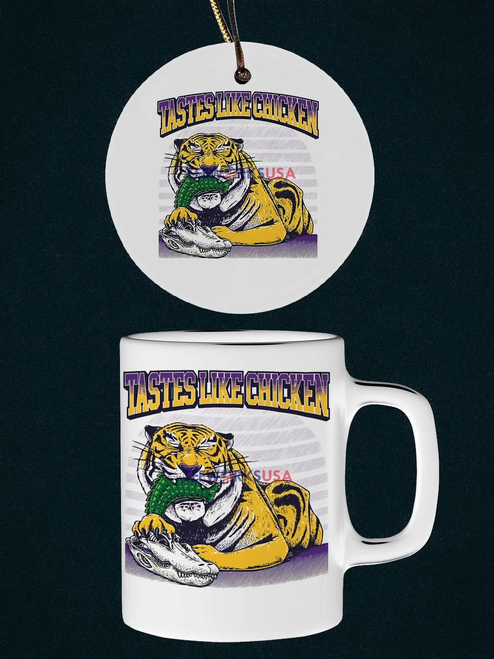 LSU Tigers Tastes Like Chicken - Adult & Kids T-Shirts, Sweatshirts & Hoodies apparel design preview 4