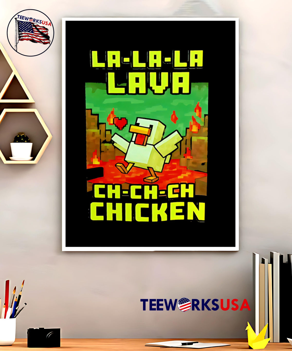 La-la-la Lava Ch-ch-ch Chicken - Adult & Kids T-Shirts, Sweatshirts & Hoodies apparel design preview 5