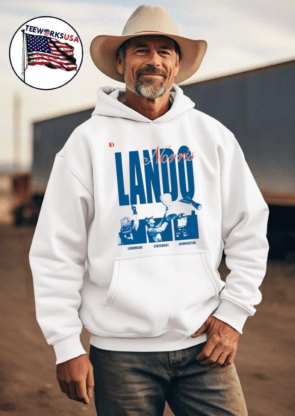 Lando Norris landmark statement domination - Adult & Kids T-Shirts, Sweatshirts & Hoodies apparel design preview 2