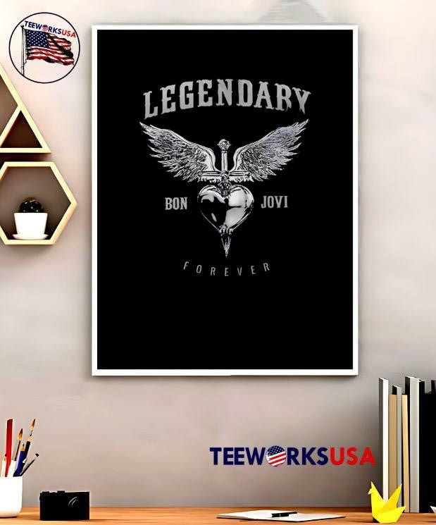 Legendary Bon Jovi Forever Winged Heart Sword - Adult & Kids T-Shirts, Sweatshirts & Hoodies apparel design preview 5