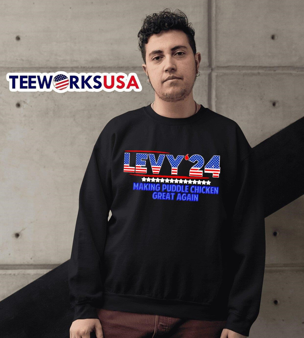 Levy '24 making puddle chicken great again - Adult & Kids T-Shirts, Sweatshirts & Hoodies apparel design preview 3