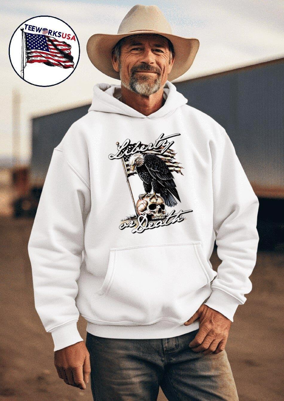 Liberty or Death Eagle - Adult & Kids T-Shirts, Sweatshirts & Hoodies apparel design preview 2