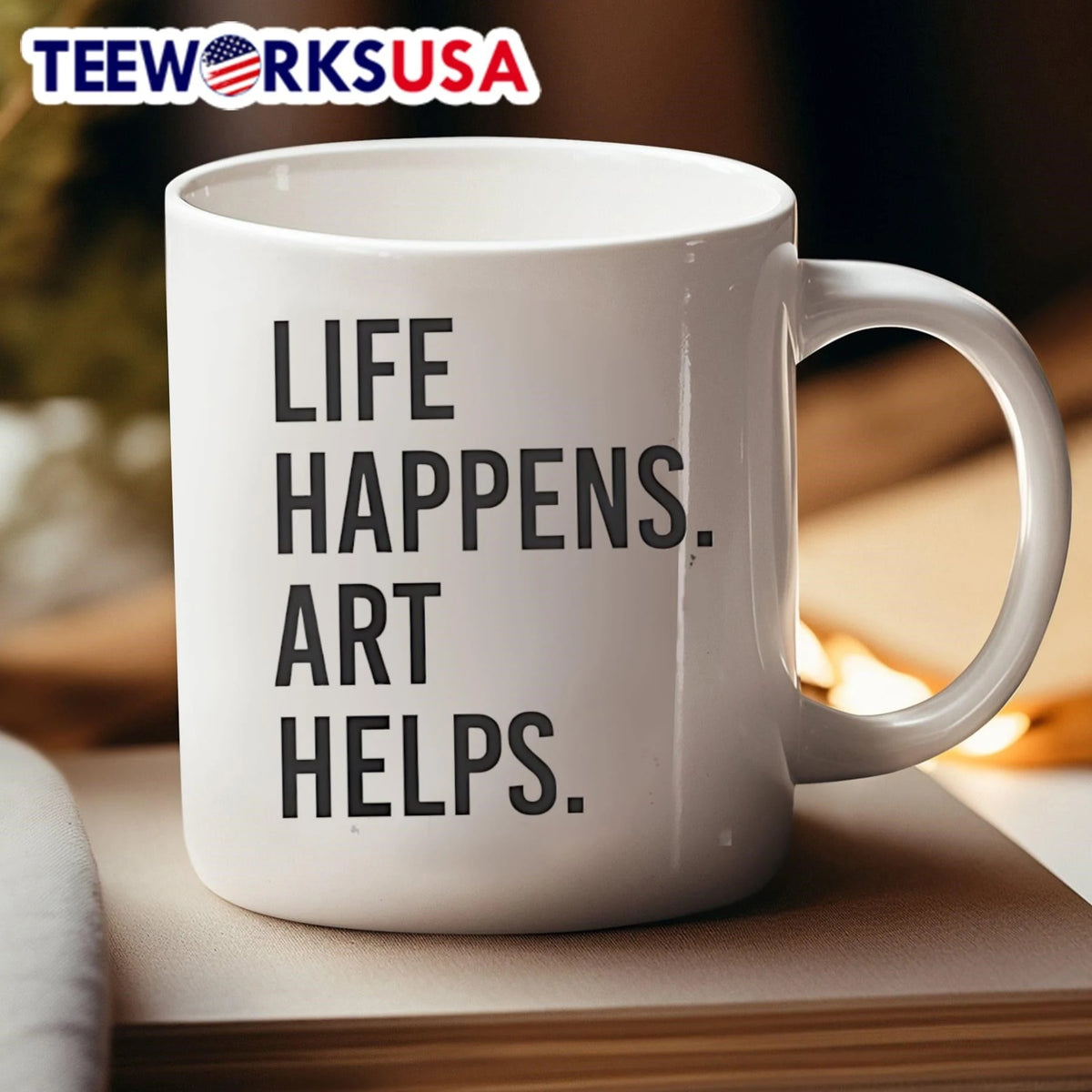 Life Happens Art Helps - Adult & Kids T-Shirts, Sweatshirts & Hoodies apparel design preview 4