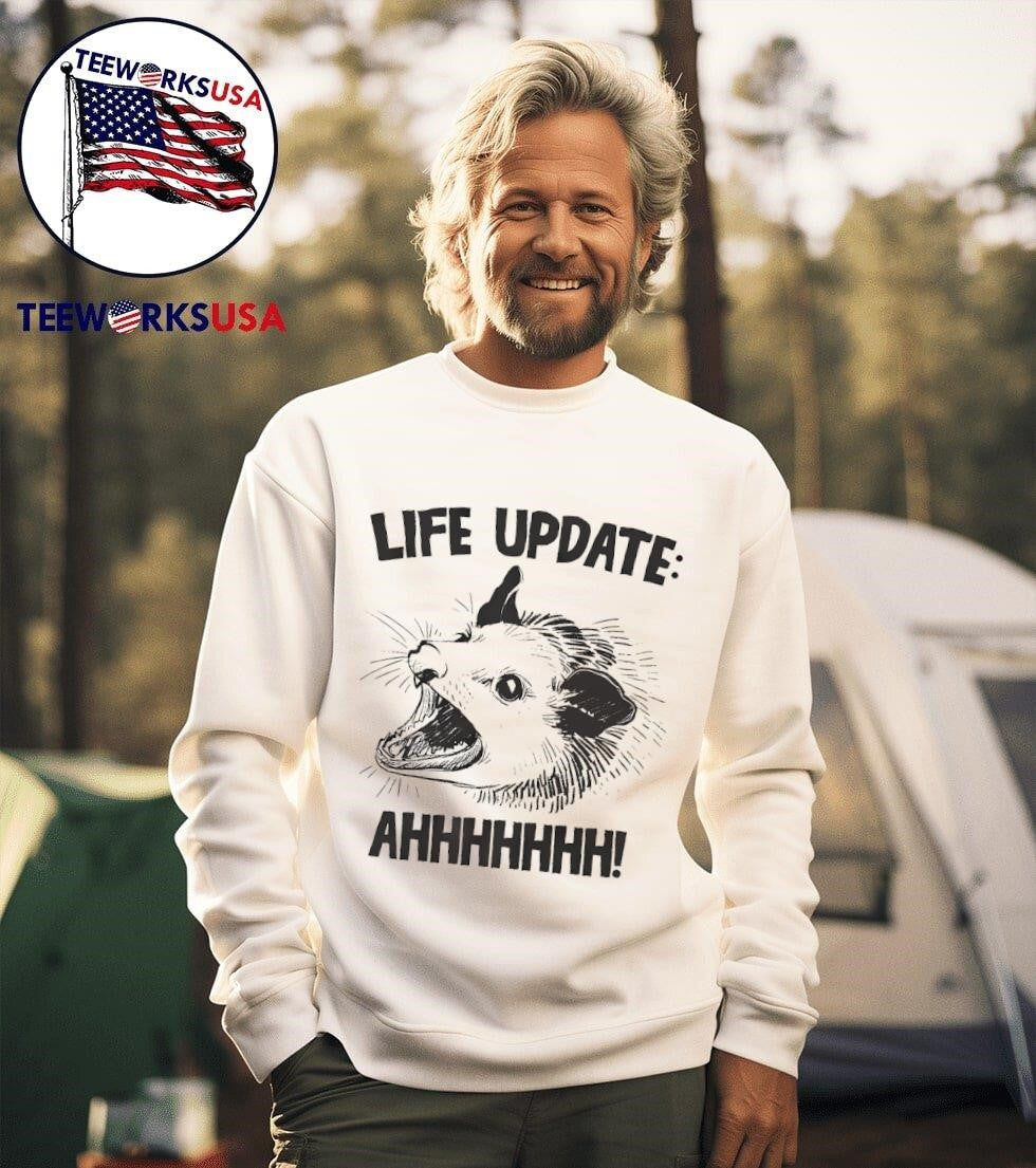 Life update ahh possum funny - Adult & Kids T-Shirts, Sweatshirts & Hoodies apparel design preview 3