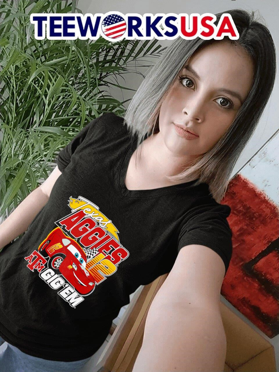 Lightning McQueen Texas Aggies Gig 'Em - Adult & Kids T-Shirts, Sweatshirts & Hoodies apparel design preview 7
