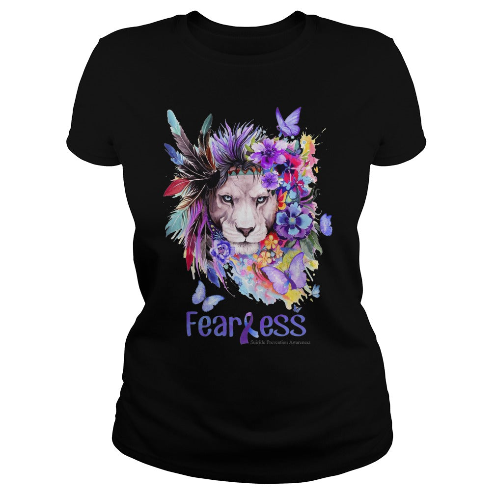 Lion Flower Fearless - Adult & Kids T-Shirts, Sweatshirts & Hoodies apparel design preview 2
