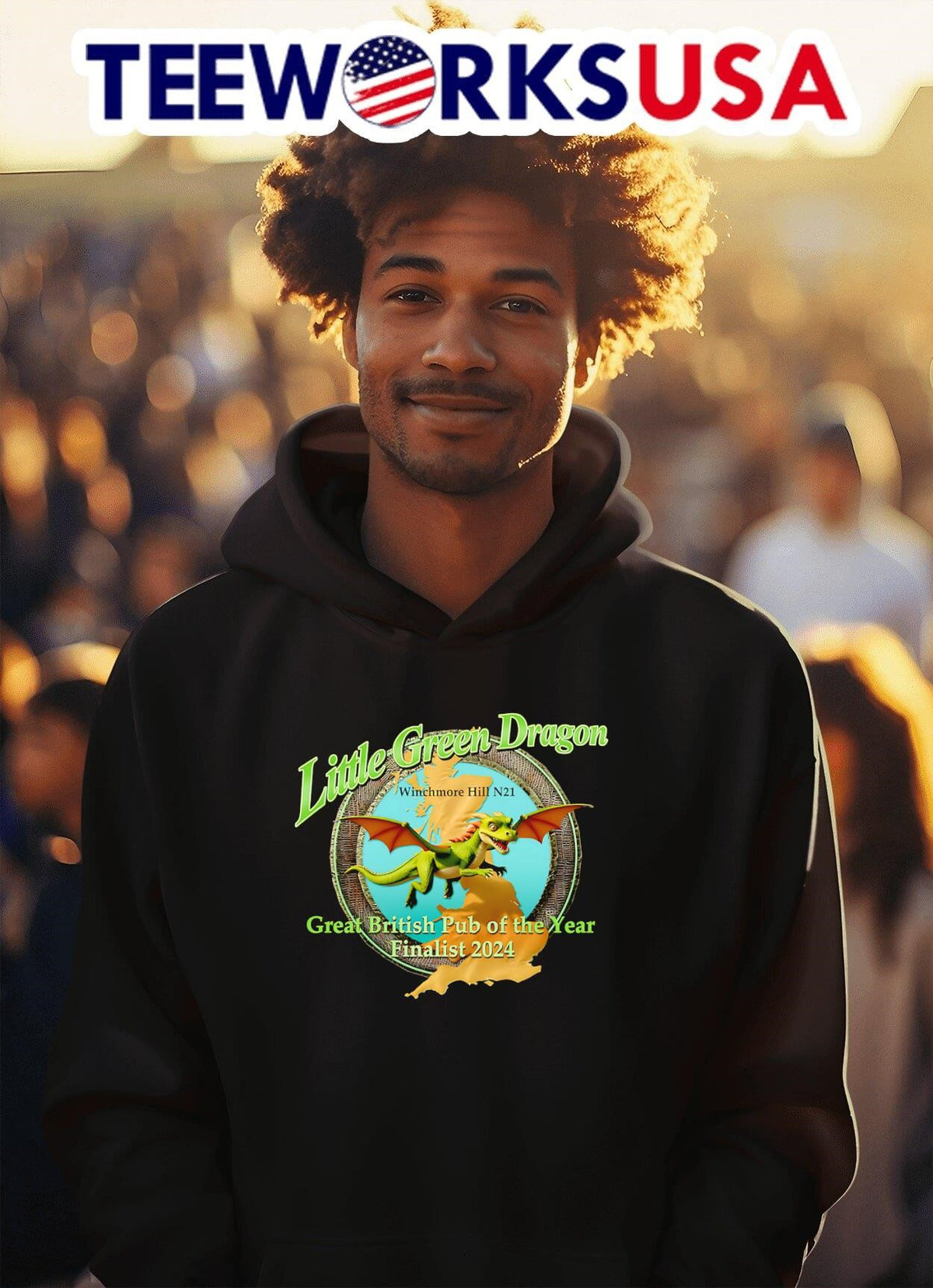 Little Green Dragon great British pub of the year - Adult & Kids T-Shirts, Sweatshirts & Hoodies apparel design preview 2
