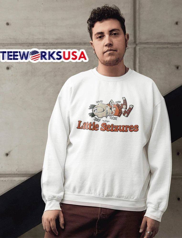 Little Seizures cartoon character lying down shaking - Adult & Kids T-Shirts, Sweatshirts & Hoodies apparel design preview 6