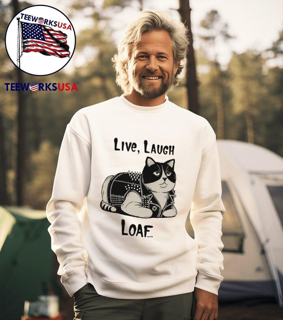 Live laugh loaf cat - Adult & Kids T-Shirts, Sweatshirts & Hoodies apparel design preview 3