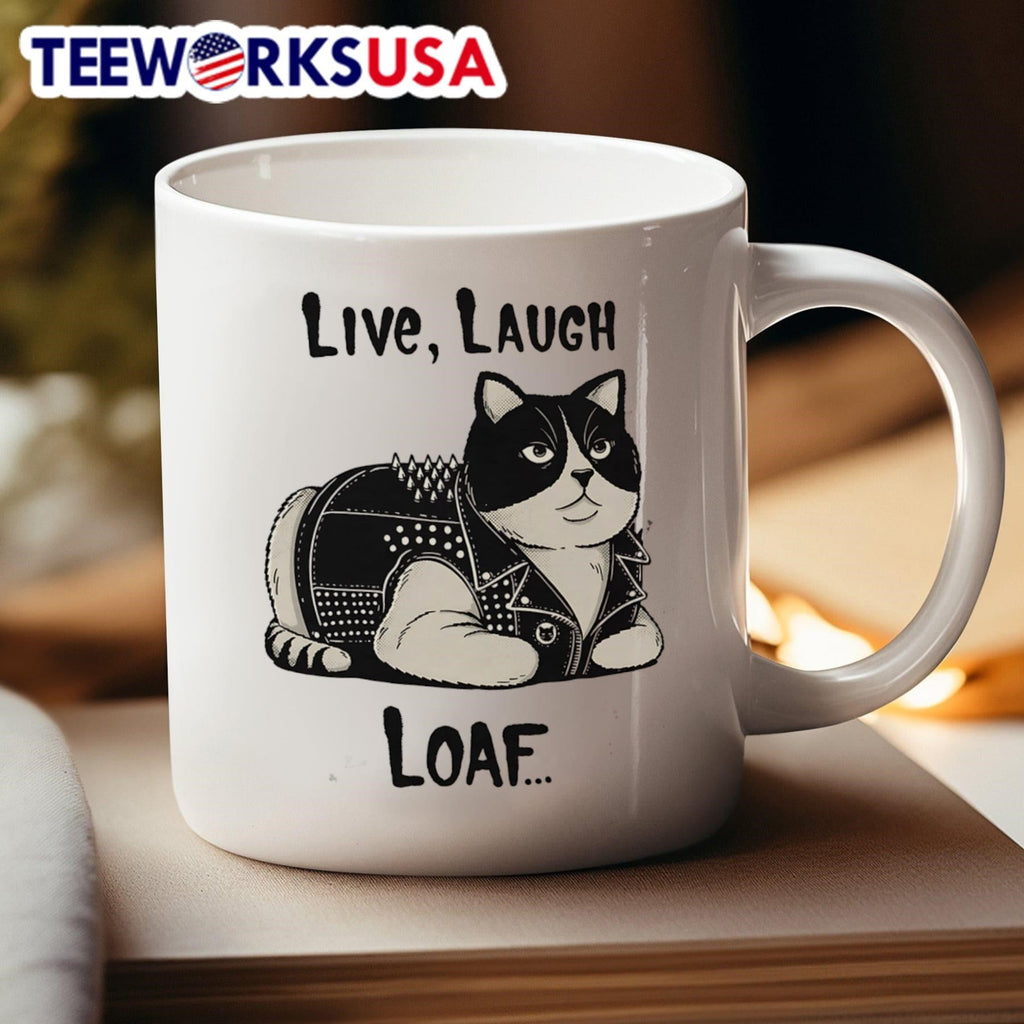 Live laugh loaf cat - Adult & Kids T-Shirts, Sweatshirts & Hoodies apparel design preview 4