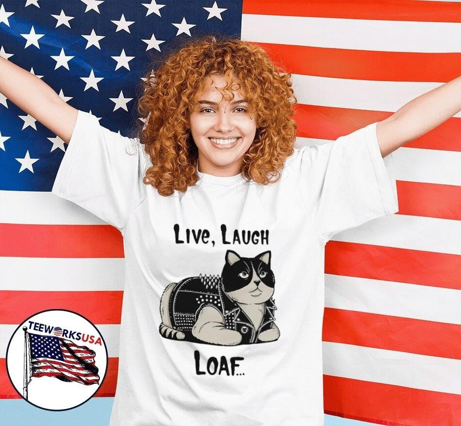 Live laugh loaf cat - Adult & Kids T-Shirts, Sweatshirts & Hoodies apparel design preview 7