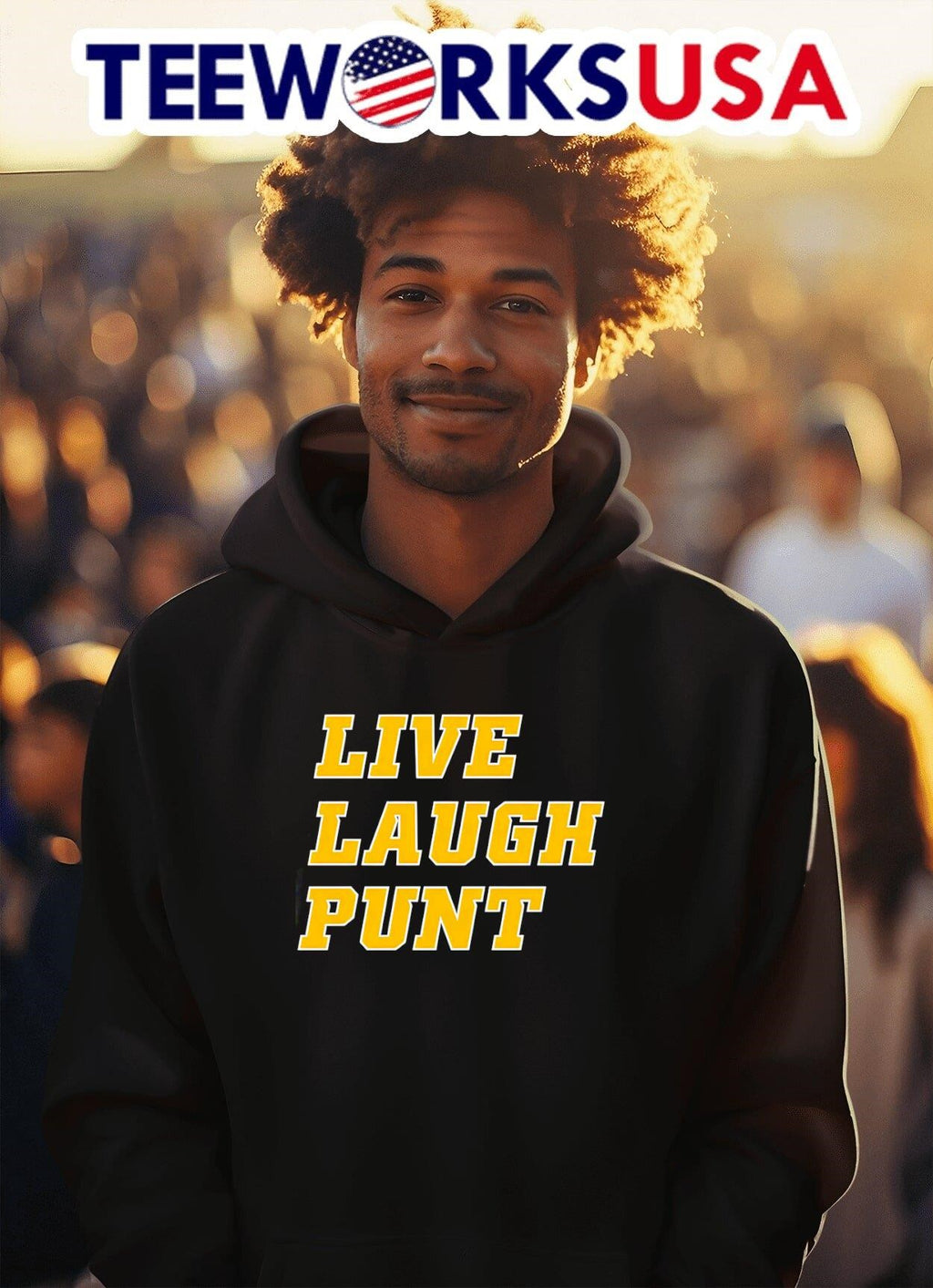 Live laugh punt Iowa Hawkeyes - Adult & Kids T-Shirts, Sweatshirts & Hoodies apparel design preview 2