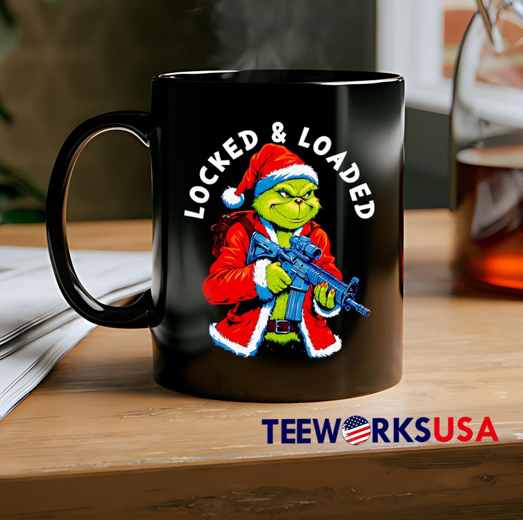 Locked and Loaded Grinch christmas - Adult & Kids T-Shirts, Sweatshirts & Hoodies apparel design preview 2