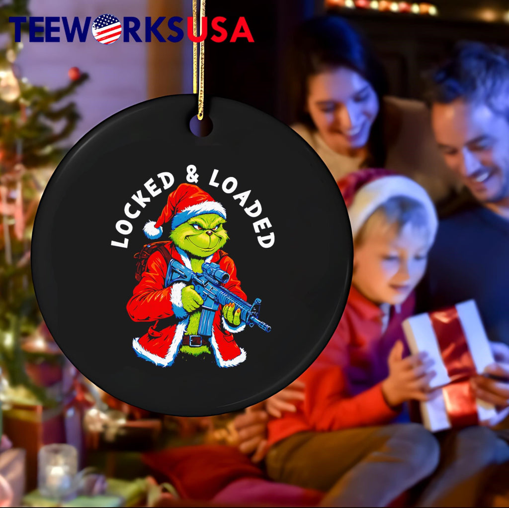 Locked and Loaded Grinch christmas - Adult & Kids T-Shirts, Sweatshirts & Hoodies apparel design preview 4