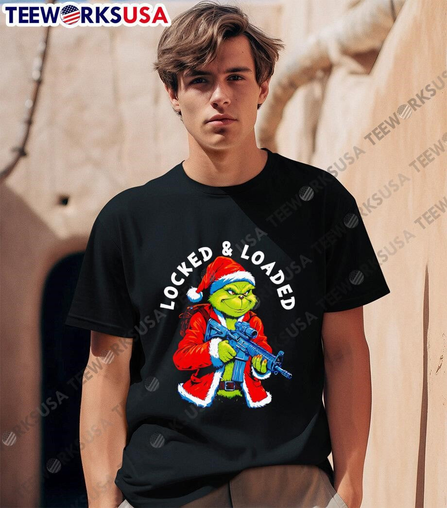 Locked and Loaded Grinch christmas - Adult & Kids T-Shirts, Sweatshirts & Hoodies apparel design preview 1