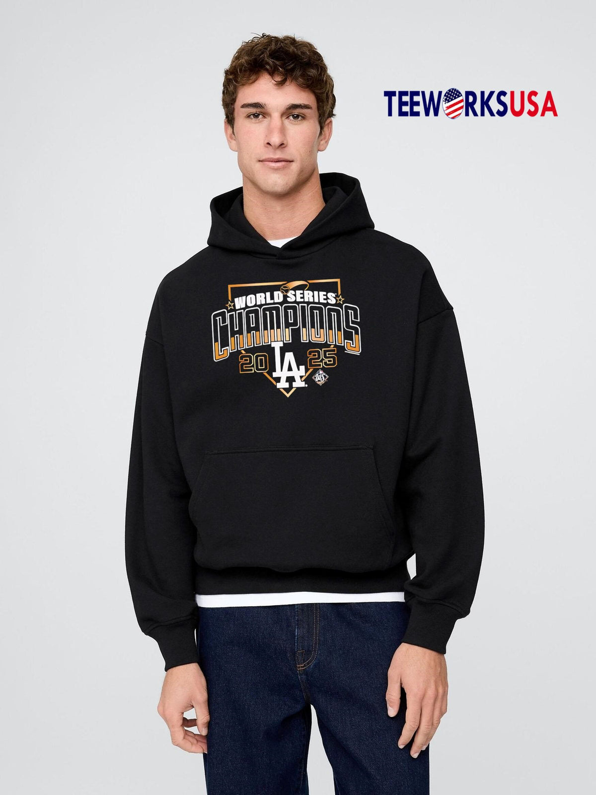 Los Angeles Dodgers Black 2025 World Series Champions - Adult & Kids T-Shirts, Sweatshirts & Hoodies apparel design preview 2