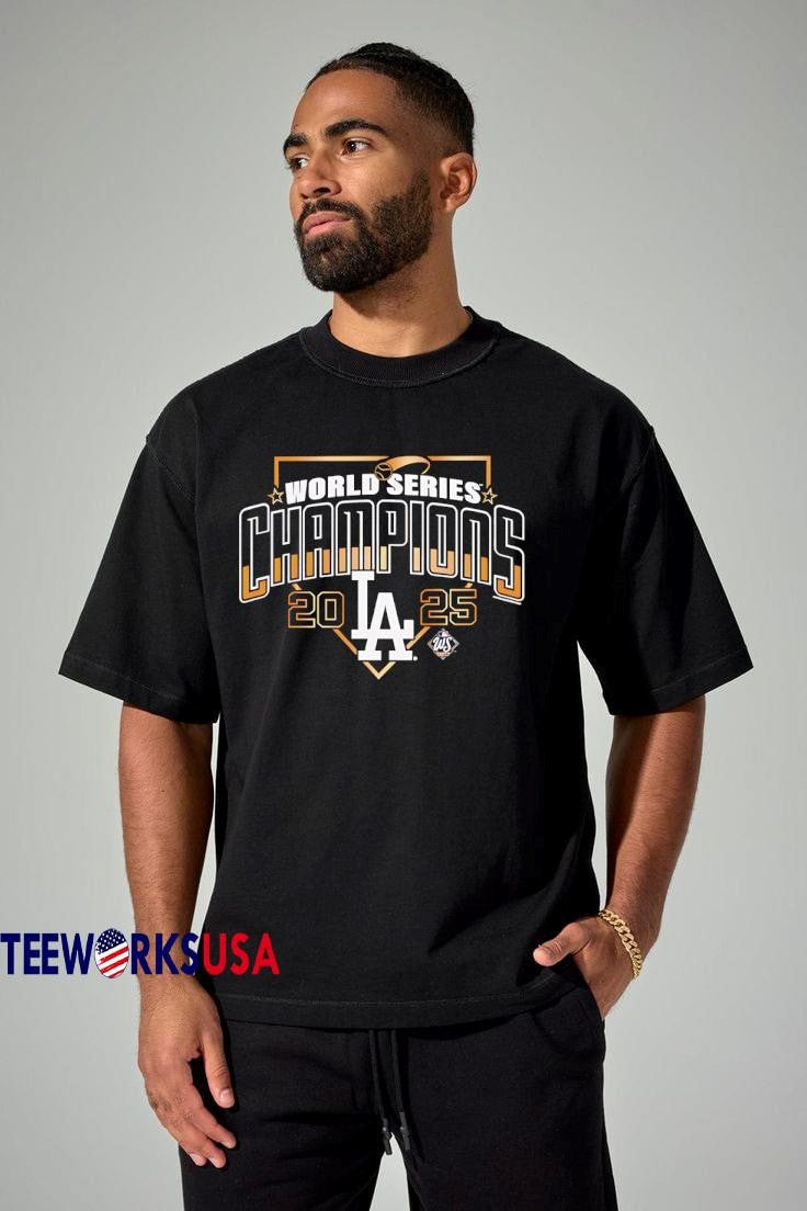 Los Angeles Dodgers Black 2025 World Series Champions - Adult & Kids T-Shirts, Sweatshirts & Hoodies apparel design preview 1