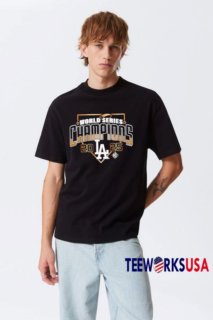 Los Angeles Dodgers Black 2025 World Series Champions - Adult & Kids T-Shirts, Sweatshirts & Hoodies apparel design preview 3