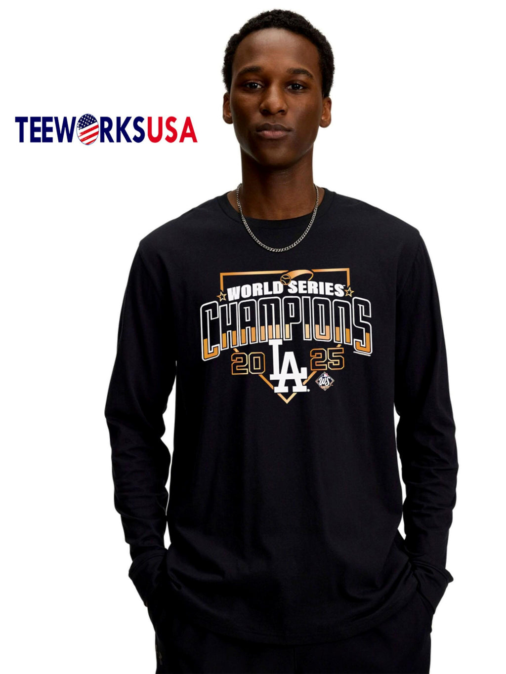 Los Angeles Dodgers Black 2025 World Series Champions - Adult & Kids T-Shirts, Sweatshirts & Hoodies apparel design preview 4