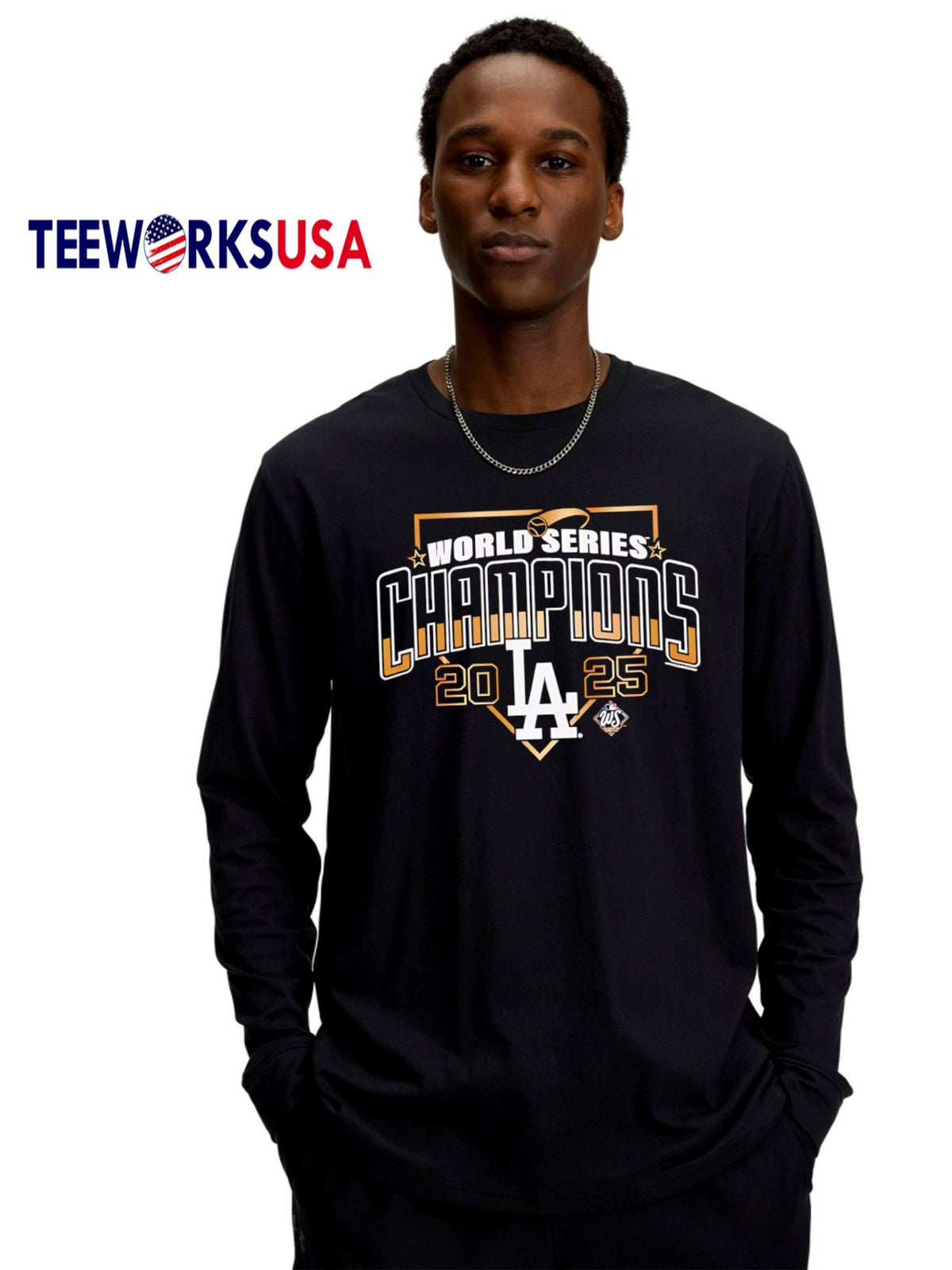 Los Angeles Dodgers Black 2025 World Series Champions - Adult & Kids T-Shirts, Sweatshirts & Hoodies apparel design preview 4