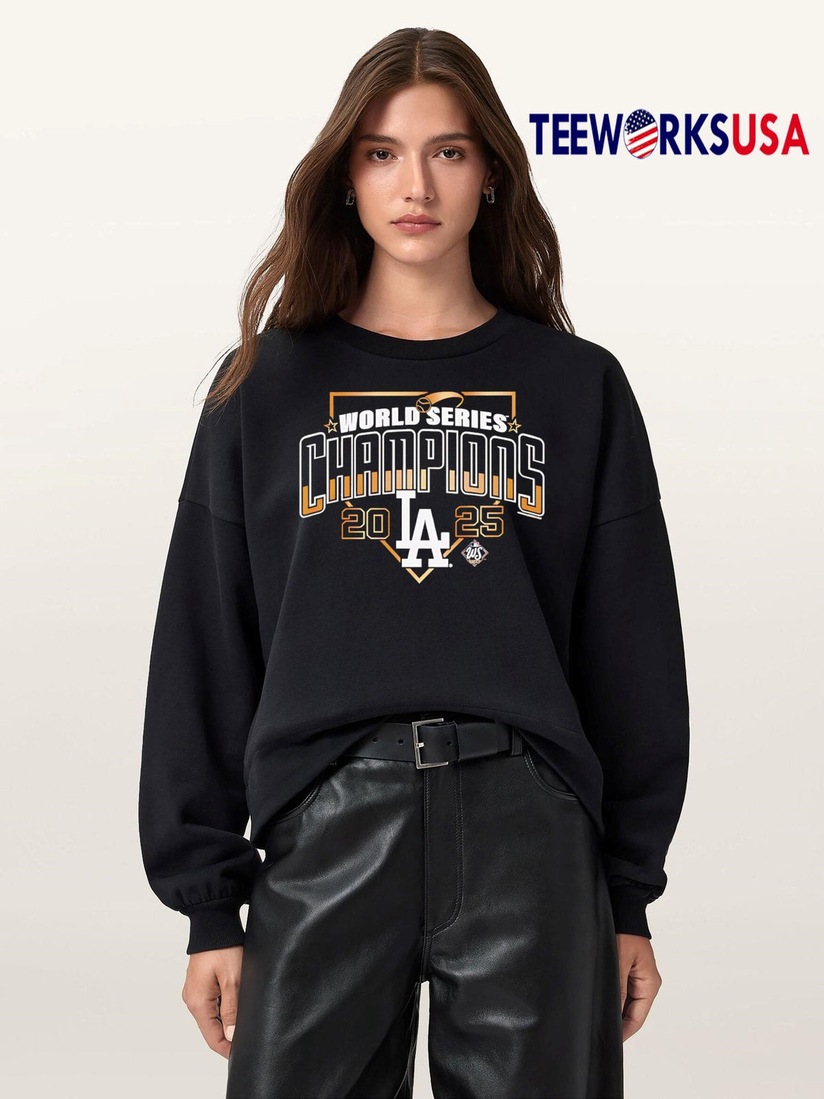 Los Angeles Dodgers Black 2025 World Series Champions - Adult & Kids T-Shirts, Sweatshirts & Hoodies apparel design preview 5