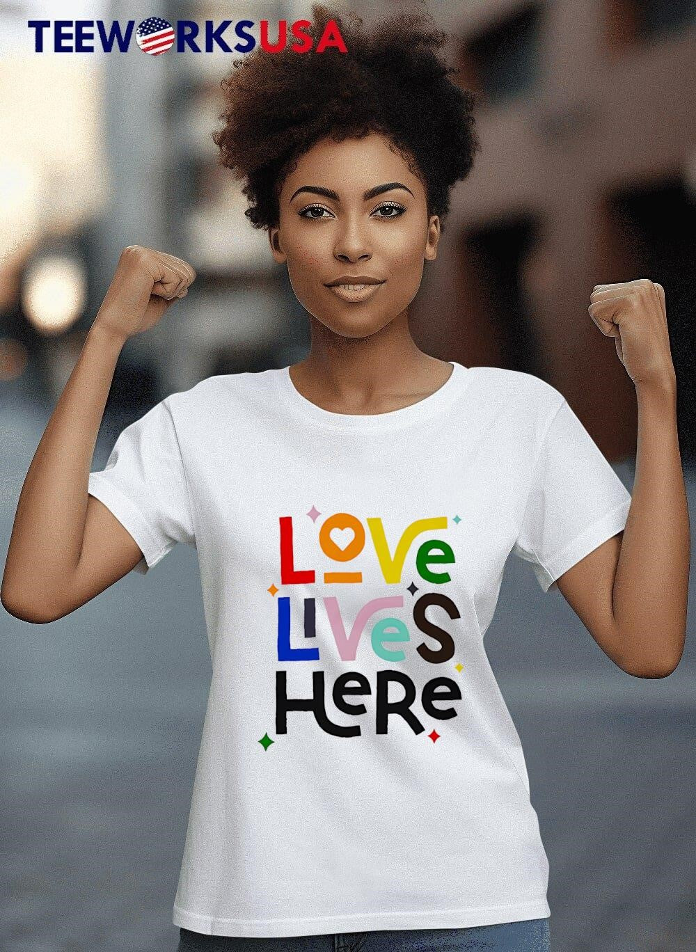 Love Lives Here pride - Adult & Kids T-Shirts, Sweatshirts & Hoodies apparel design preview 8