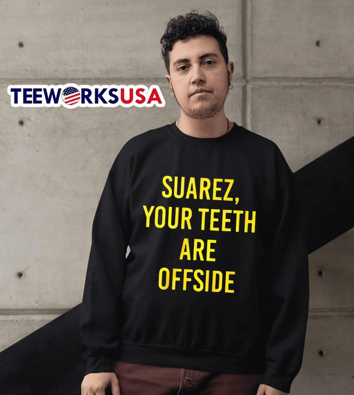 Luis Suarez your teeth are offside - Adult & Kids T-Shirts, Sweatshirts & Hoodies apparel design preview 3