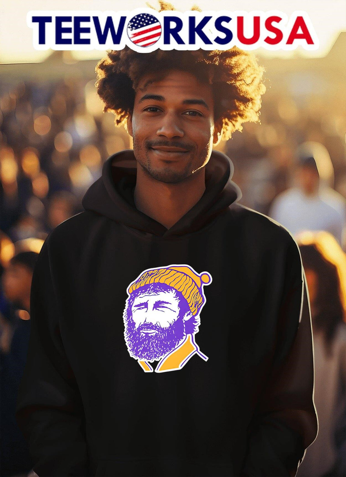 Lumberjack cartoon face - Adult & Kids T-Shirts, Sweatshirts & Hoodies apparel design preview 2