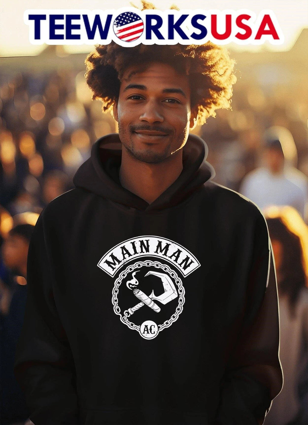 Main Man And AC Logo Cigar Hook - Adult & Kids T-Shirts, Sweatshirts & Hoodies apparel design preview 2