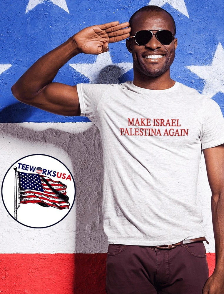 Make Israel Palestina again text - Adult & Kids T-Shirts, Sweatshirts & Hoodies apparel design preview 1