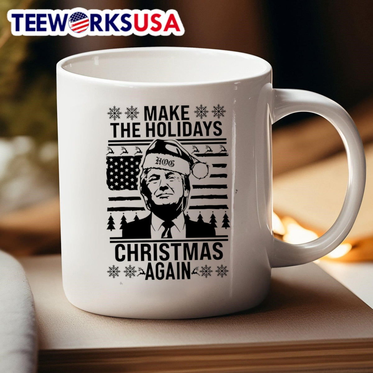Make the holidays Christmas again Santa Trump - Adult & Kids T-Shirts, Sweatshirts & Hoodies apparel design preview 4