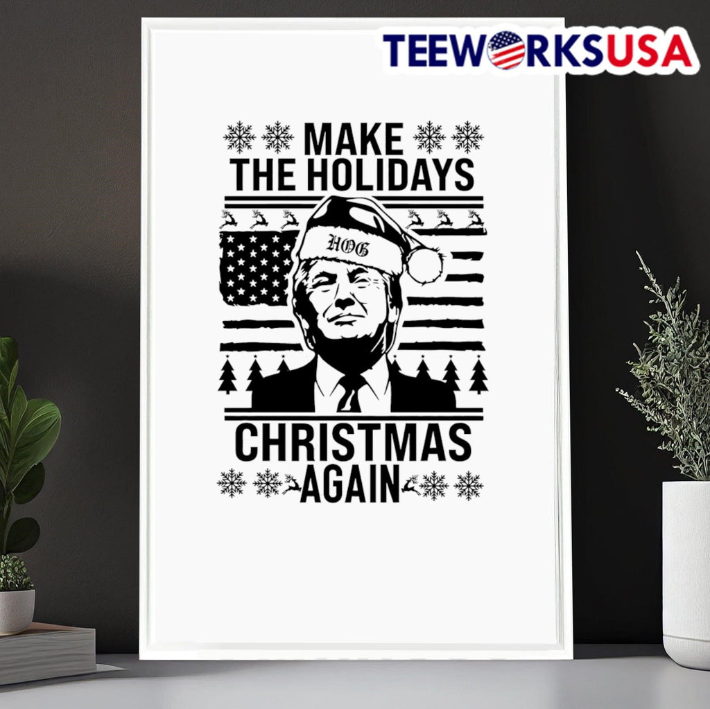 Make the holidays Christmas again Santa Trump - Adult & Kids T-Shirts, Sweatshirts & Hoodies apparel design preview 6