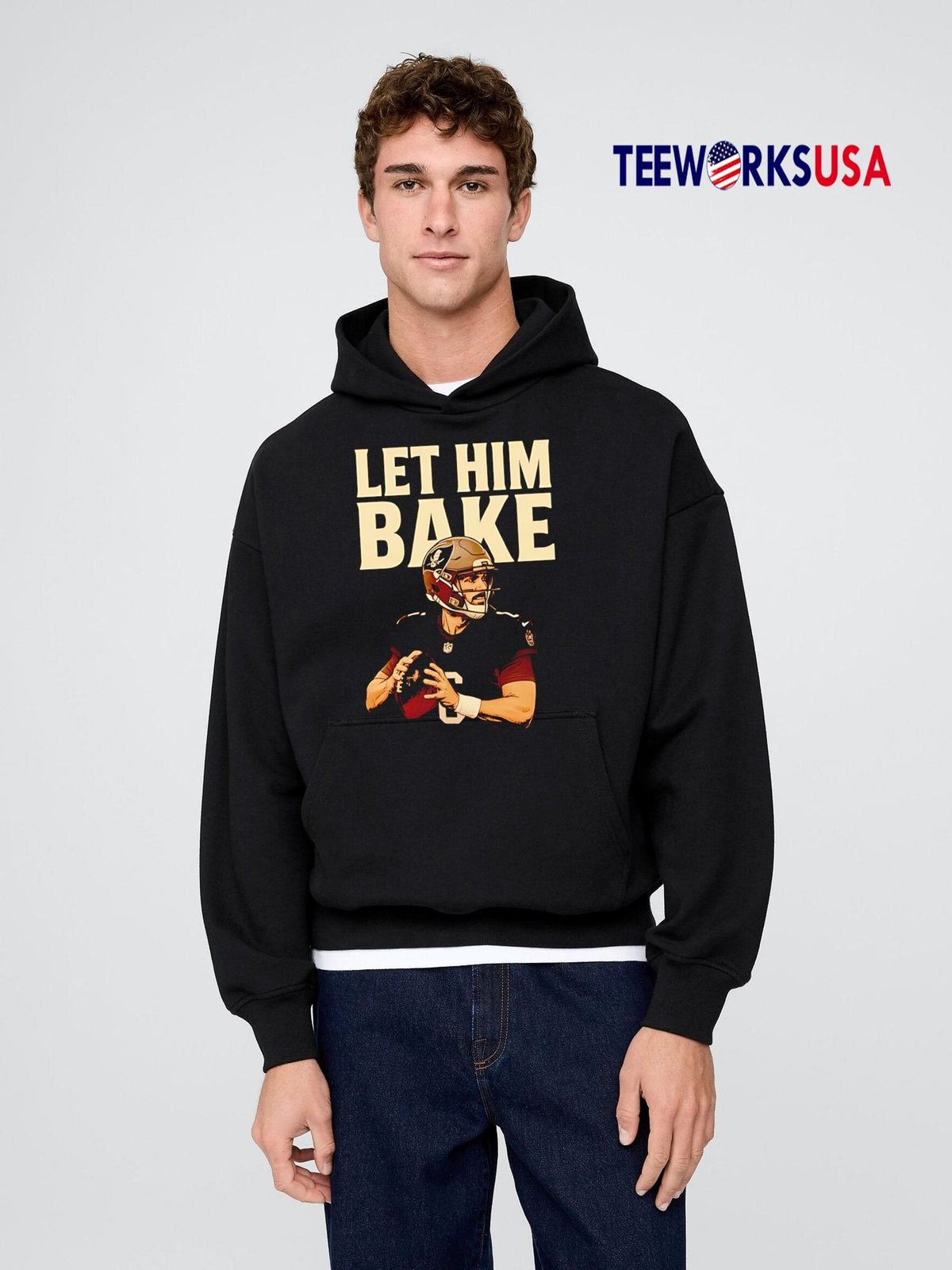 Maker Bayfield Let Him Bake football - Adult & Kids T-Shirts, Sweatshirts & Hoodies apparel design preview 2