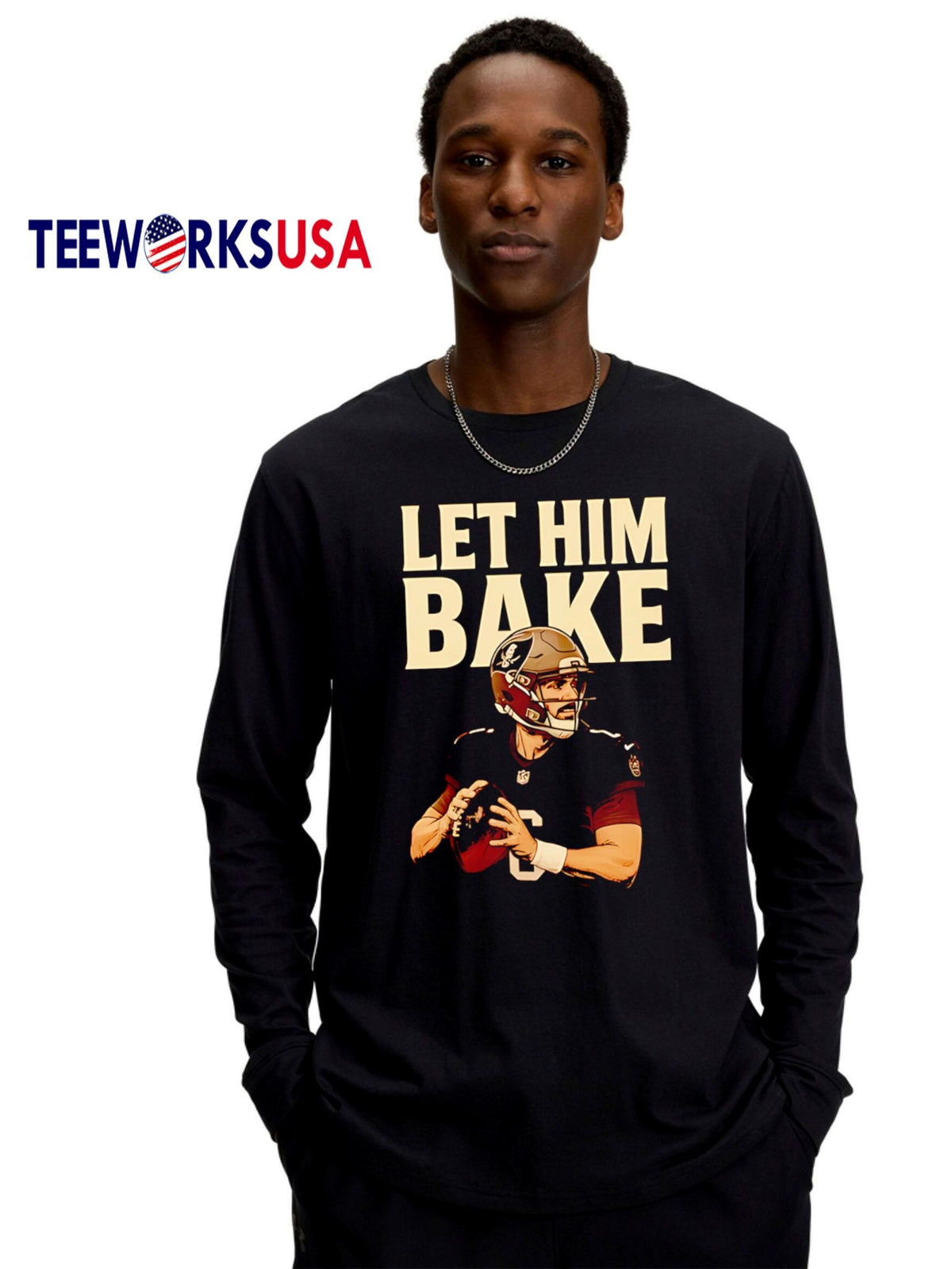 Maker Bayfield Let Him Bake football - Adult & Kids T-Shirts, Sweatshirts & Hoodies apparel design preview 4