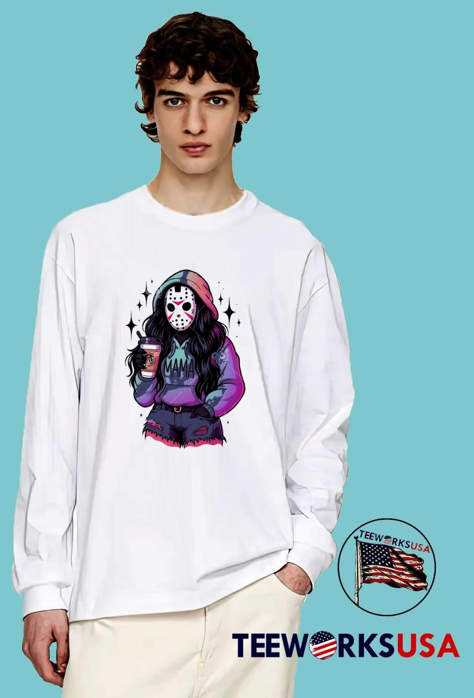 Mama Jason Voorhees Halloween mom horror movie - Adult & Kids T-Shirts, Sweatshirts & Hoodies apparel design preview 4